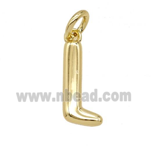 Copper Letter-l Pendant Gold Plated