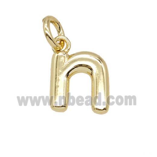 Copper Letter-n Pendant Gold Plated