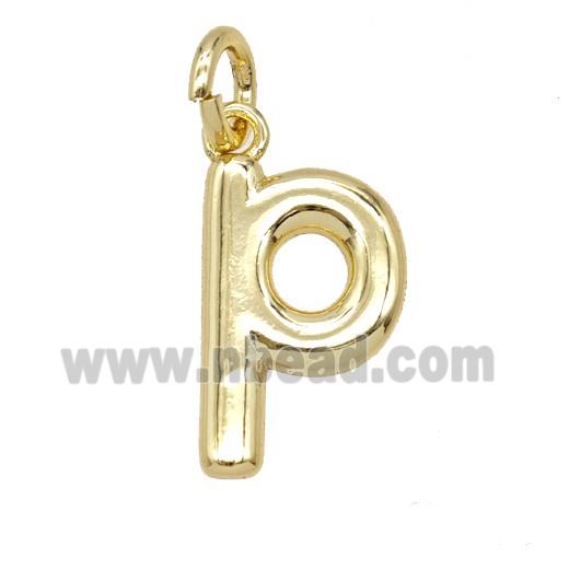 Copper Letter-p Pendant Gold Plated