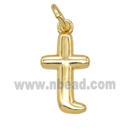 Copper Letter-t Pendant Gold Plated