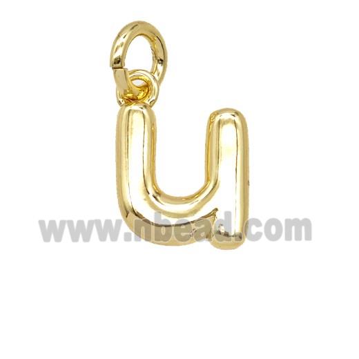 Copper Letter-u Pendant Gold Plated