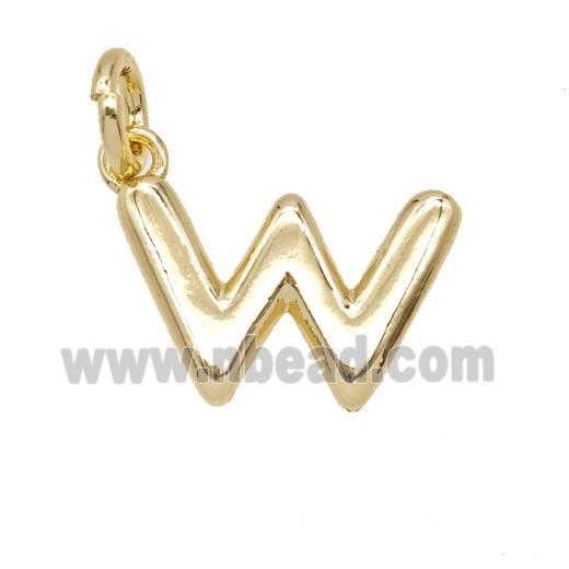 Copper Letter-w Pendant Gold Plated