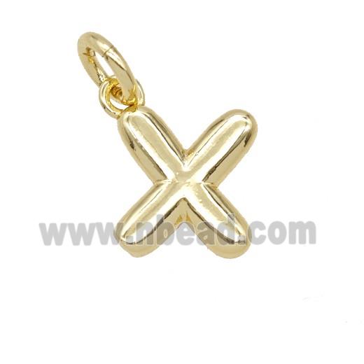 Copper Letter-x Pendant Gold Plated