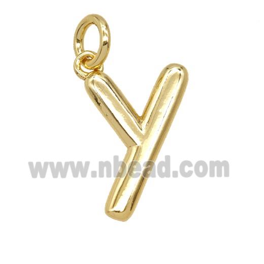 Copper Letter-y Pendant Gold Plated