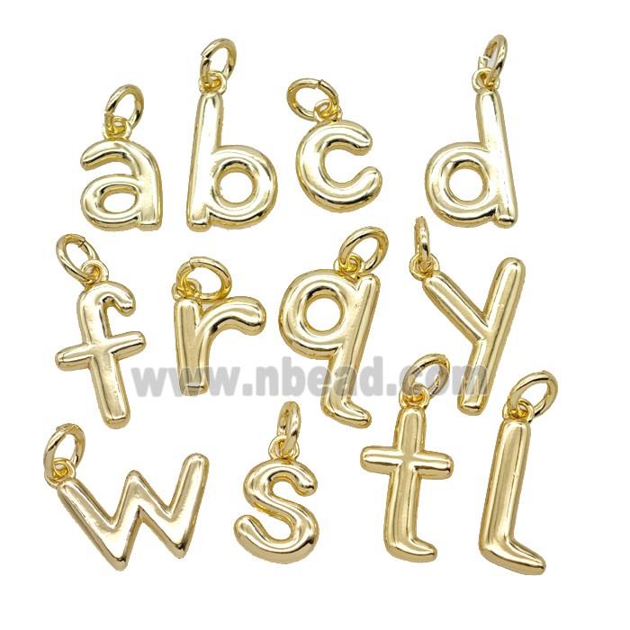 Copper Alphabet Pendant Gold Plated Mixed Letters