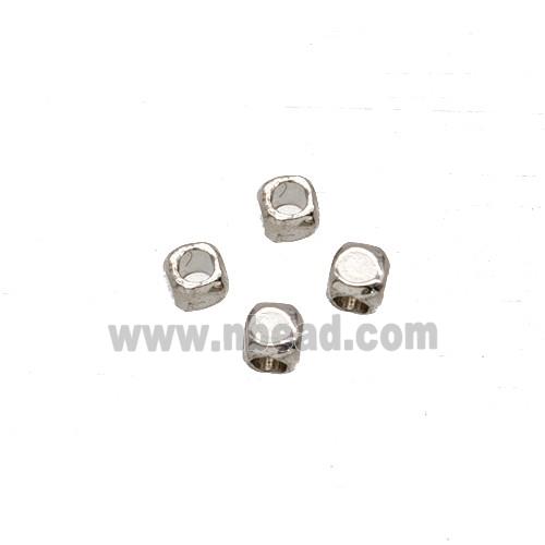 Copper Cube Beads Platinum Plated
