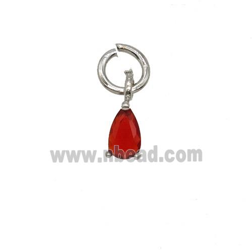 Red Crystal Glass Teardrop Pendant