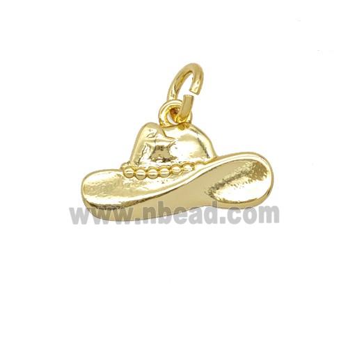 Cowboy Hat Charms Copper Pendant Gold Plated