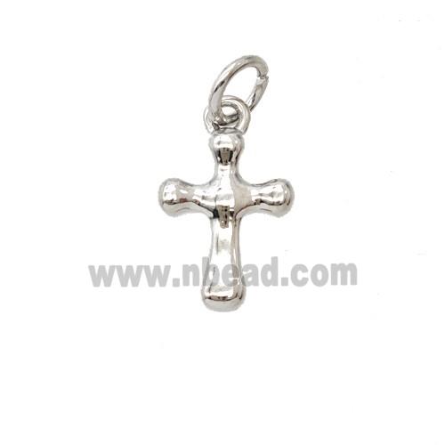 Copper Cross Pendant Platinum Plated