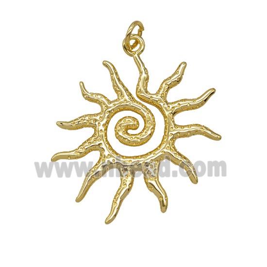 Copper Sun Pendant Gold Plated