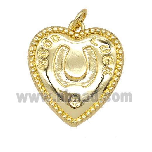 Copper Heart Pendant GoodLuck Gold Plated