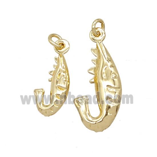 Copper Shrimp Pendant Gold Plated