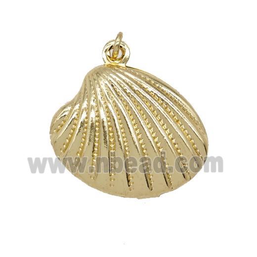 Copper Scallop Shell Pendant Gold Plated