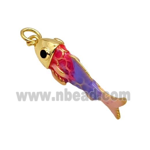 Copper Fish Pendant Enamel Gold Plated