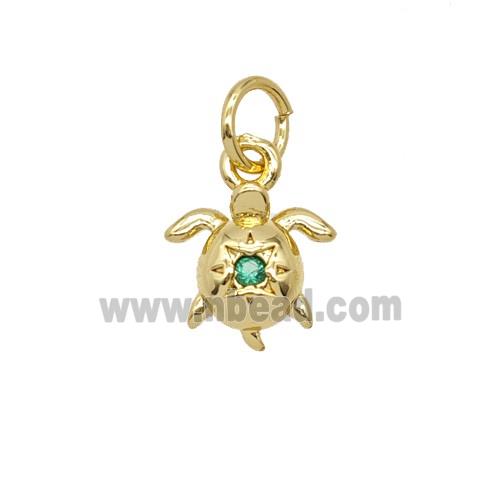 Copper Tortoise Pendant Pave Zirconia 18K Gold Plated