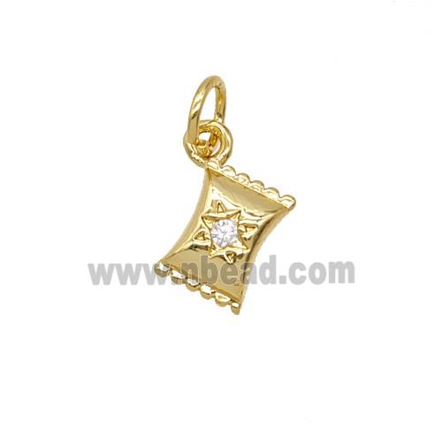 Copper Candy Pendant Pave Zirconia 18K Gold Plated