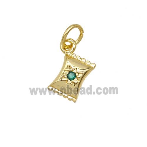 Copper Candy Pendant Pave Zirconia 18K Gold Plated