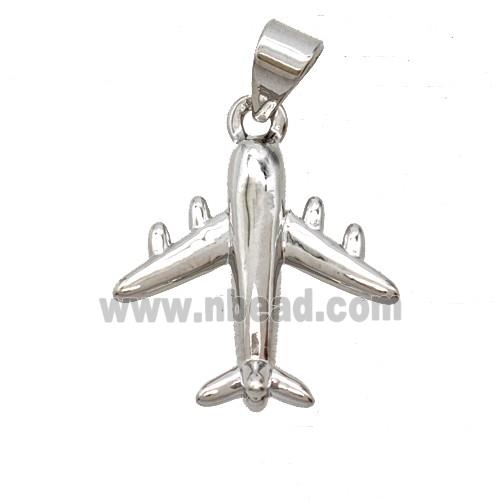 Copper Airplane Pendant Platinum Plated