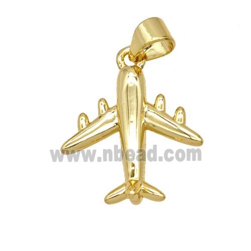 Copper Airplane Pendant 18K Gold Plated