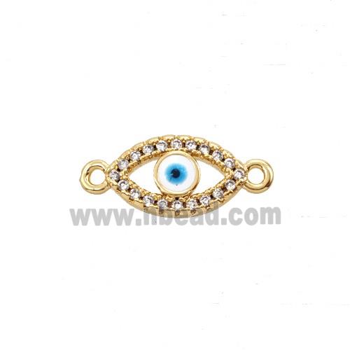 Copper Eye Connector Pave Zirconia 18K Gold Plated