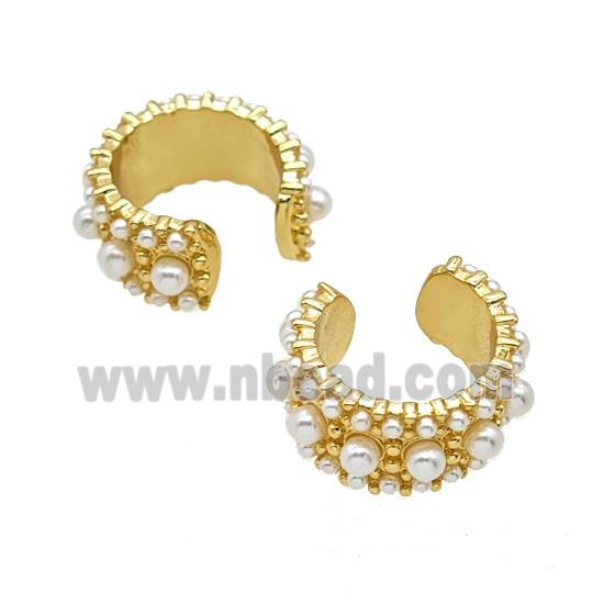 Copper Rings Pave Resin 18K Gold Plated