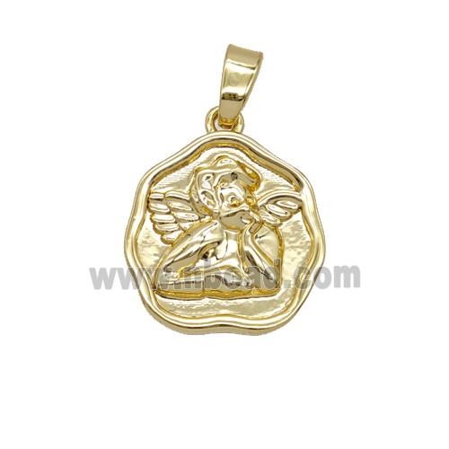 Copper Angel Pendant 18K Gold Plated