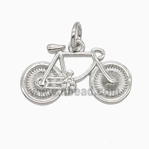 Copper Bicycle Pendant Sports Platinum Plated