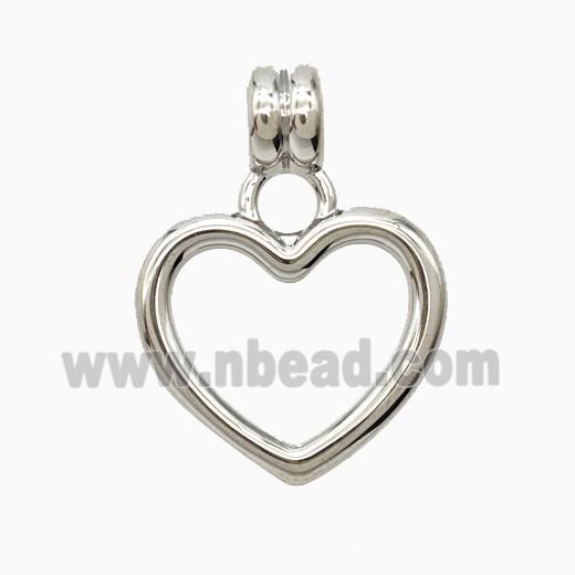 Copper Heart Pendant Platinum Plated