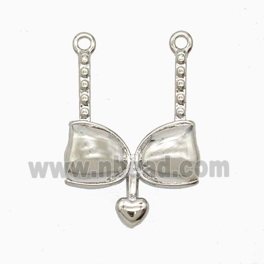 Copper Bra Bikini Pendant Heart Platinum Plated