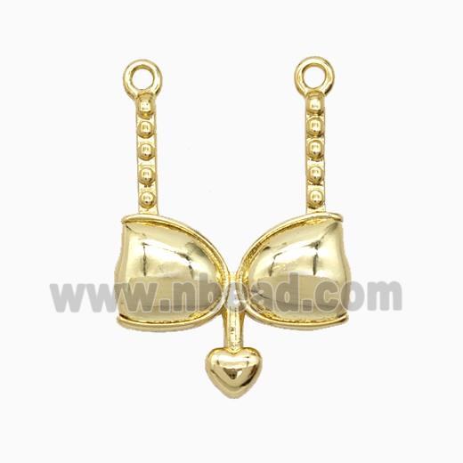Copper Bra Bikini Pendant Heart Gold Plated