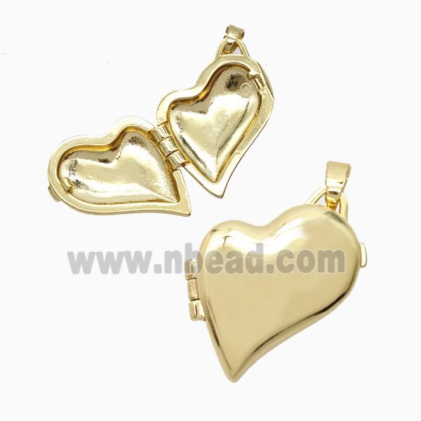 Copper Heart Locket Pendant Gold Plated