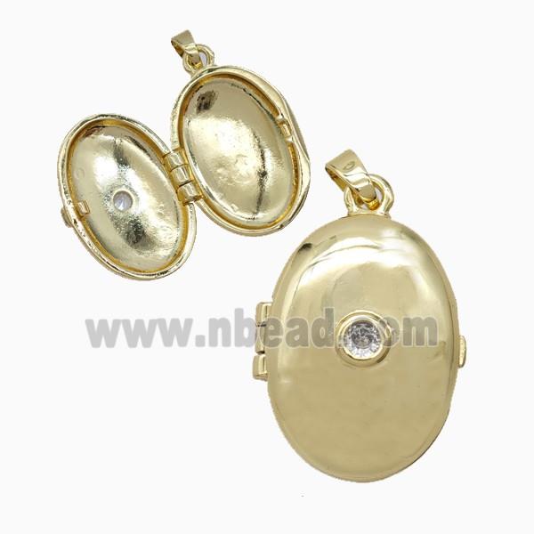 Copper Oval Locket Pendant Gold Plated