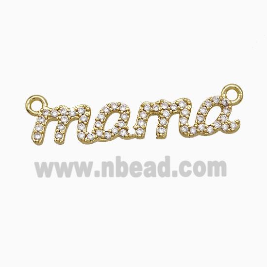 Copper Mama Pendant Pave Zirconia 2loops Gold Plated