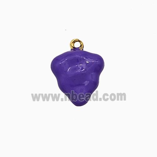 Copper Strawberry Pendant Purple Enamel Gold Plated