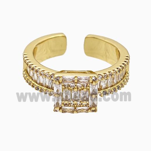 Copper Ring Pave Zircon Gold Plated