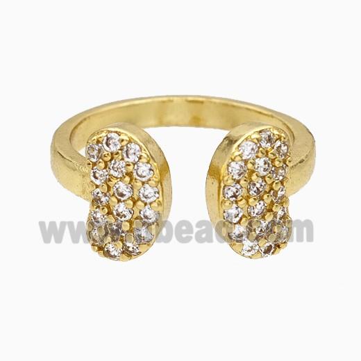 Copper Butterfly Rings Pave Zirconia Gold Plated