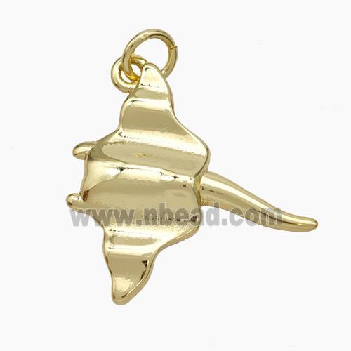 Copper Ocean Whale Manta Ray Pendant Gold Plated