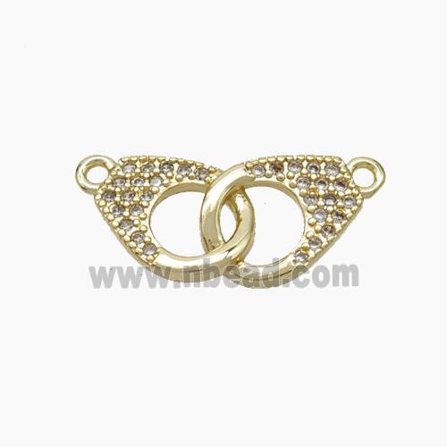 Copper Handcuff Pendant Pave Zirconia Gold Plated