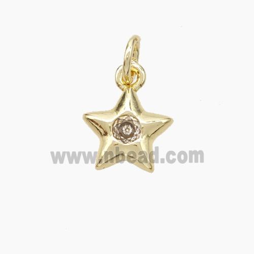 Copper Star Pendant Pave Zirconia Gold Plated