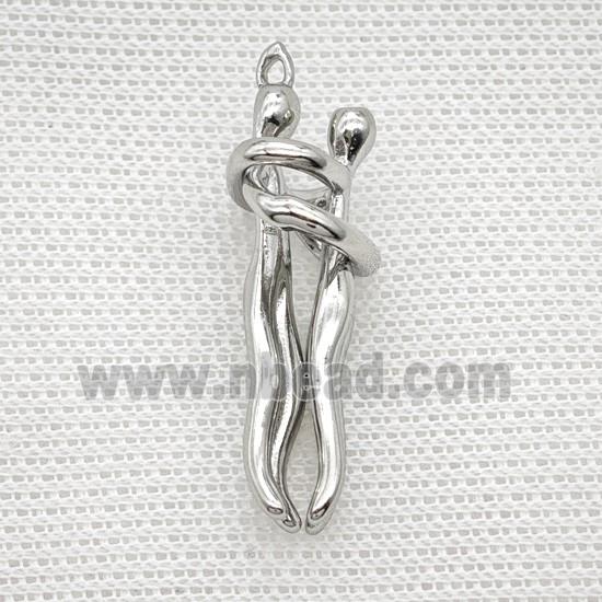 Copper Couple Pendant Platinum Plated