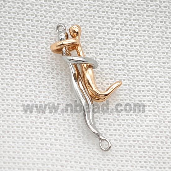 Copper Couple Connector Platinum Rose Gold Plated