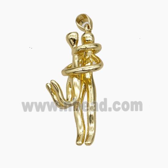 Copper Couple Pendant Gold Plated