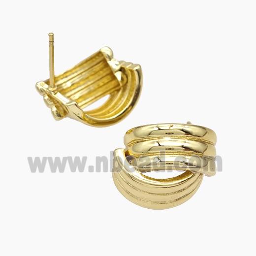 Copper Stud Earrings Gold Plated
