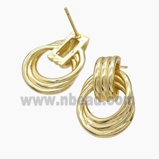 Copper Stud Earrings Gold Plated