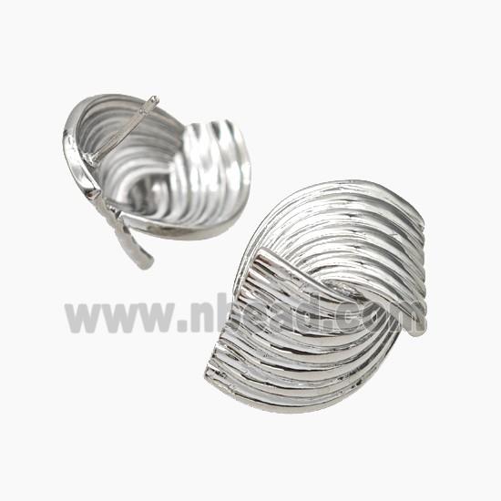 Copper Stud Earrings Platinum Plated
