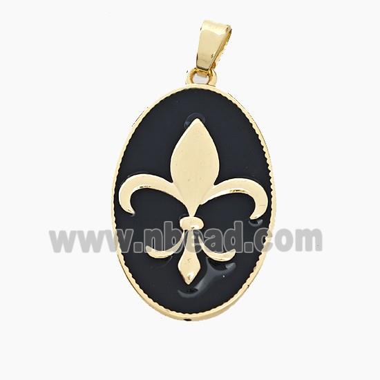 Enamel Copper Pendant, Gold plated