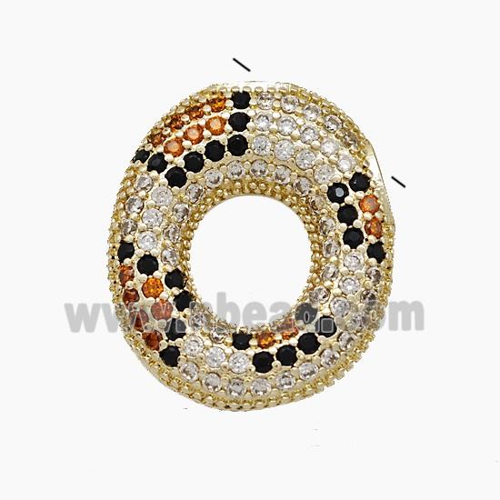 Copper Letter-O Pendant Micropave Zirconia Gold Plated