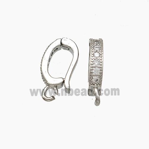 Copper Clasp Pave Zirconia Platinum Plated