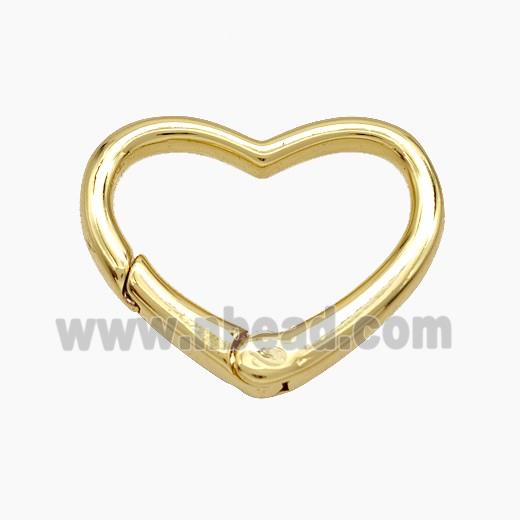 Copper Carabiner Clasp Heart 18K Gold Plated