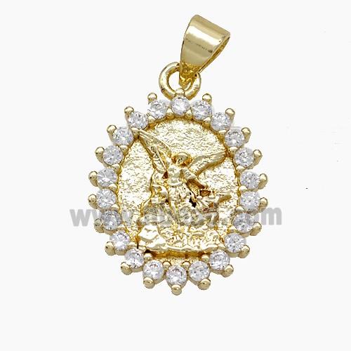 Copper Fairy Pendant Pave Zirconia Gold Plated